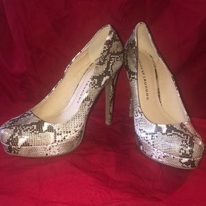 Snake skin design high heels